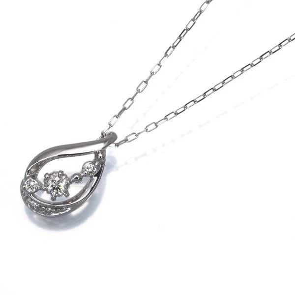 DIAMOND TEARDROP NECKLACE 18K WG: Diamond Teardrop Necklace 18K WG Brand: Unbranded Type/Style: Necklace Material: 18K WG, Main Stone Natural Color: White Gold Size: Necklace length: 35 / 39cmPendant size: 12.5 x 7.3mm Accessories: