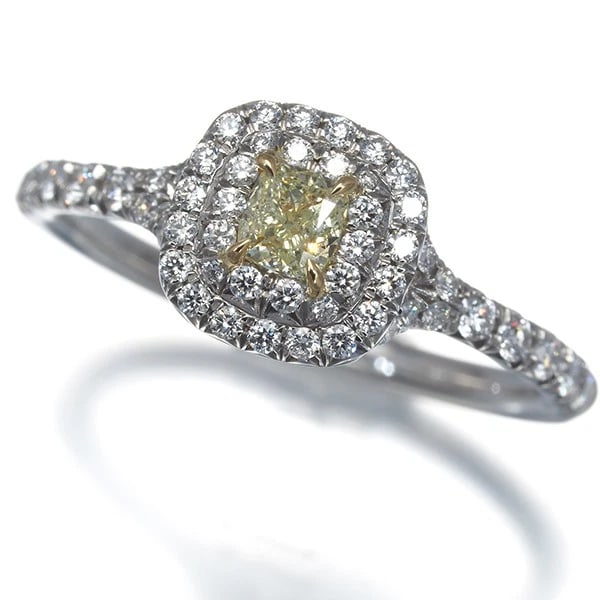 TIFFANY&CO. YELLOW &CLEAR DIAMOND SOLESTE RING PT 950: Tiffany&Co. Yellow &Clear Diamond Soleste Ring Pt 950 Brand: Tiffany & Co. Type/Style: Ring Material: Pt 950, Main Stone Natural Color: Platinum Size: US 6 - 6.25 Accessories: None Accessories