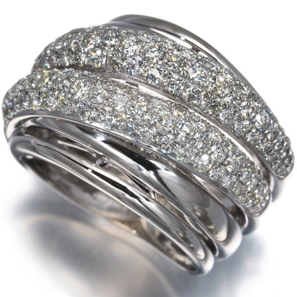 DIAMOND PAVED RING 18K 750 WHITE GOLD (1 of 6)