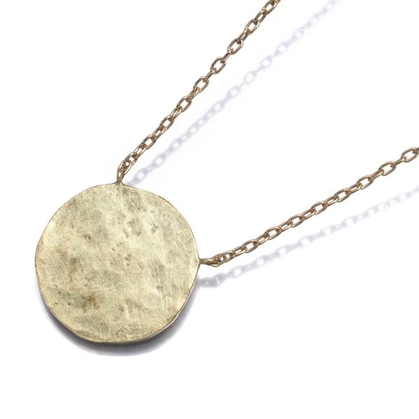 AGETE HAMMER FINISH ROUND NECKLACE 10K 416 YELLOW GOLD (1 of 2)