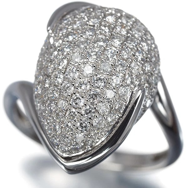 DIAMOND PAVED RING 18K 750 WHITE GOLD: Diamond Paved Ring 18K 750 White Gold Brand: Unbranded Type/Style: Ring Material: 18K 750 White Gold, Main Stone Natural Color: White Gold Size: US 8-8.25 Accessories: None Accessories Noti