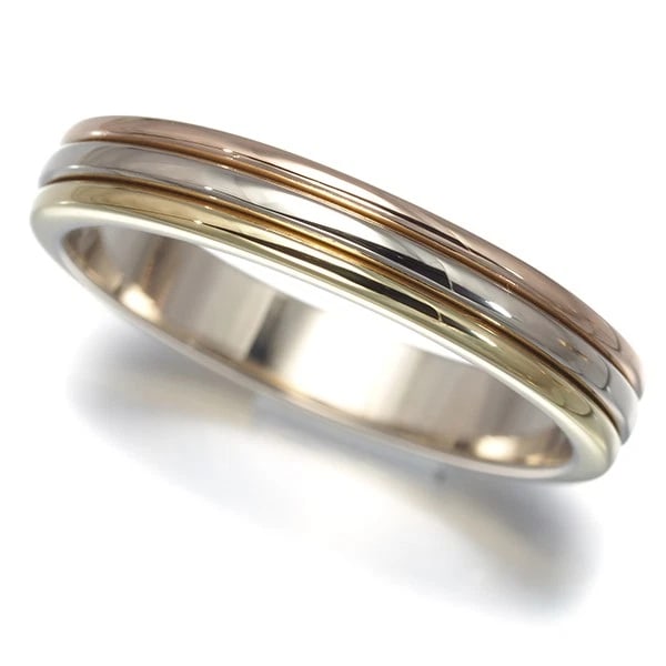 CARTIER VENDOME LOUIS CARTIER 3COLOR RING 18K YG/WG/RG (1 of 2)