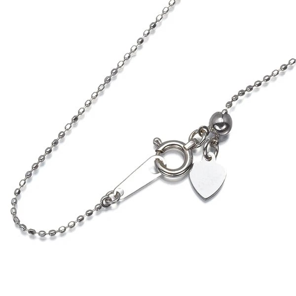 CUT BALL BEAD CHAIN NECKLACE 18K 750 WHITE GOLD: Cut Ball Bead Chain Necklace 18K 750 White Gold Brand: Unbranded Type/Style: Necklace Material: 18K 750 White Gold, Color: White Gold Size: Necklace length: 45cmAdjUS table to short length with an ext