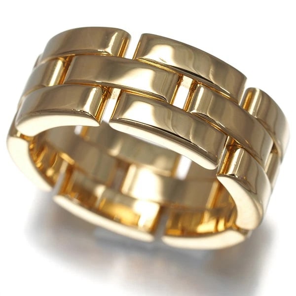 CARTIER MAILLON PANTHERE 3-ROW RING 18K 750 YELLOW GOLD: Cartier Maillon Panthere 3-row Ring 18K 750 Yellow Gold Brand: Cartier Type/Style: Ring Material: 18K 750 Yellow Gold, Color: Yellow Gold Size: US 5.75 - 6 Accessories: None Accessories No