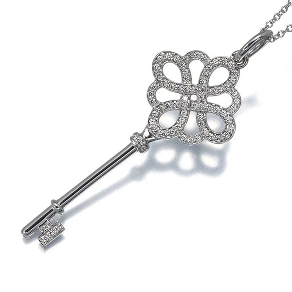 TIFFANY&CO. DIAMOND KNOT KEY LONG NECKLACE 18K 750 WHITE GOLD: Tiffany&Co. Diamond Knot Key Long Necklace 18K 750 White Gold Brand: Tiffany & Co. Type/Style: Necklace Material: 18K 750 Yellow Gold, Main Stone Natural Color: Yellow Gold Size: Necklace length: 60cm