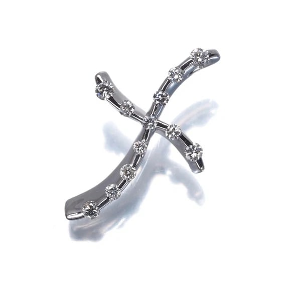 DIAMOND WAVE CROSS PENDANT 18K 750 WHITE GOLD: Diamond Wave Cross Pendant 18K 750 White Gold Brand: Unbranded Type/Style: Pendant Material: 18K YG, Main Stone Natural Color: Yellow Gold Size: Design size: 20.0 x 12.8mmBail inner diameter: 1.5 x 0.