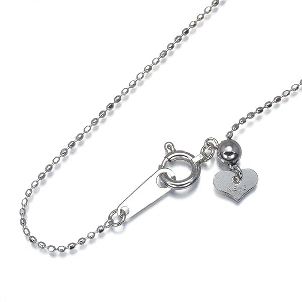 CUT BALL BEAD CHAIN NECKLACE 18K 750 WHITE GOLD: Cut Ball Bead Chain Necklace 18K 750 White Gold Brand: Unbranded Type/Style: Necklace Material: 18K 750 White Gold, Color: White Gold Size: Necklace length: 45cmAdjUS table to short length with an ext