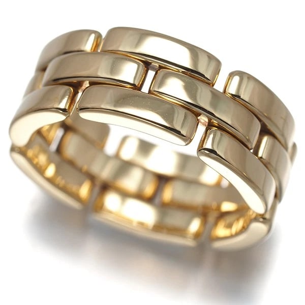 CARTIER MAILLON PANTHERE 3-ROW RING 18K 750 YELLOW GOLD: Cartier Maillon Panthere 3-row Ring 18K 750 Yellow Gold Brand: Cartier Type/Style: Ring Material: 18K 750 Yellow Gold, Color: Yellow Gold Size: US 6 - 6.25 Accessories: None Accessories Notice: When