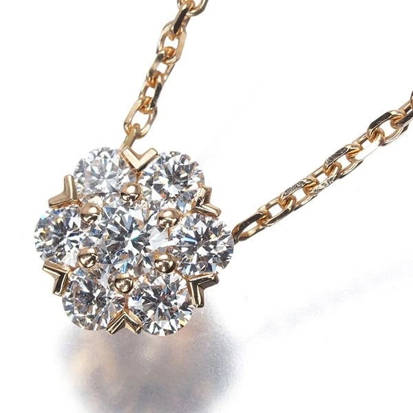 VAN CLEEF & ARPELS DIAMOND FLEURETTE FLOWER NECKLACE 18K 750 ROSE GOLD: Van Cleef & Arpels Diamond Fleurette Flower Necklace 18K 750 Rose Gold Brand: Van Cleef & Arpels Type/Style: Necklace Material: 18K 750 Rose Gold, Main Stone Natural Color: Rose Gold Size: Necklace le