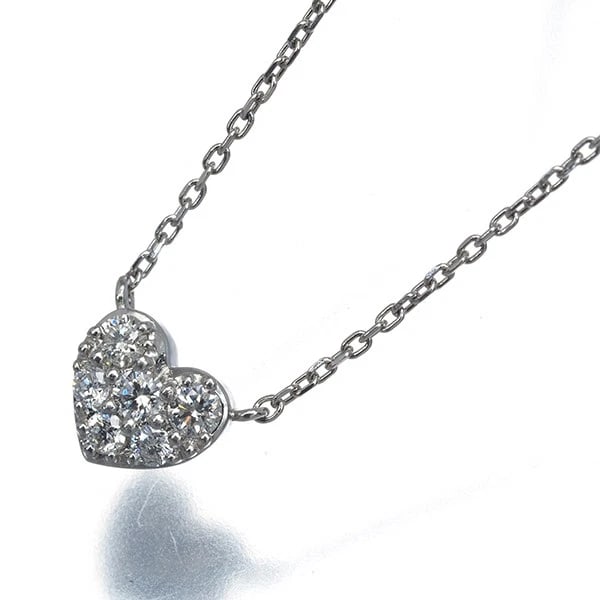 VENDOME DIAMOND HEART PAVED NECKLACE 950 850 PLATINUM: VENDOME Diamond Heart Paved Necklace 950 850 Platinum Brand: VENDOME Type/Style: Necklace Material: 950 850 Platinum, Main Stone Natural Color: Platinum Size: Necklace length: 36 / 40cm Pendant size: 
