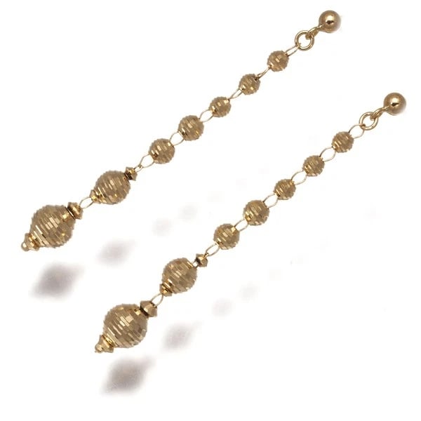 DISCO BALL DROP EARRINGS 18K 750 YELLOW GOLD: Disco Ball Drop Earrings 18K 750 Yellow Gold Brand: Unbranded Type/Style: Earrings Material: 18K /750 Yellow Gold, Color: Yellow Gold Size: Design size: 43.2 x 4.9mm Accessories: None Acce