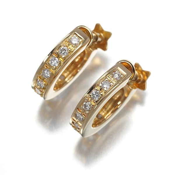 STAR JEWELRY EARRINGS DIAMOND 18K 750 YELLOW GOLD: STAR JEWELRY Earrings Diamond 18K 750 Yellow Gold Brand: STAR JEWELRY Type/Style: Earring Material: 18K/ 750 Yellow Gold, Main Stone Natural Color: Yellow Gold Size: Design size: length 12.2 x width 1