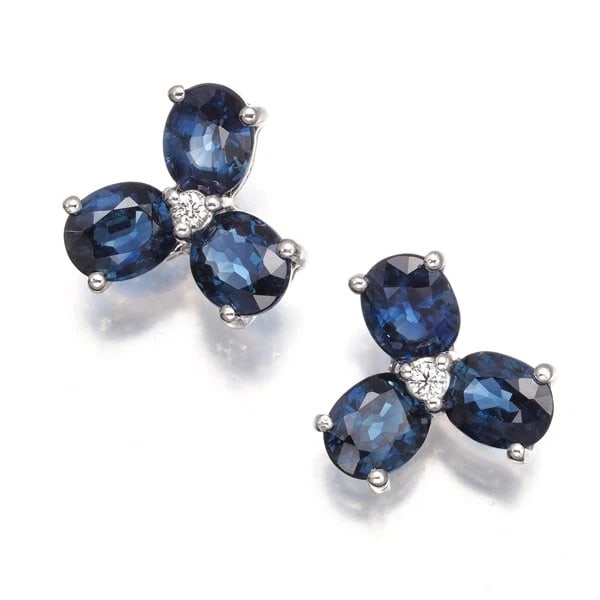 SAPPHIRE EARRINGS 18K 750 WHITE GOLD (1 of 2)