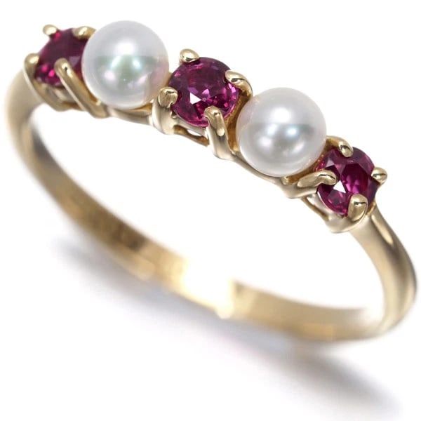 TIFFANY&CO. RING PEARL RUBY 18K 750 YELLOW GOLD: Tiffany&Co. Ring Pearl Ruby 18K 750 Yellow Gold Brand: Tiffany & Co. Type/Style: Ring Material: 18K/ 750 Yellow Gold, Main Stone Cultured Color: Yellow Gold Size: US4.5 Accessories: None A