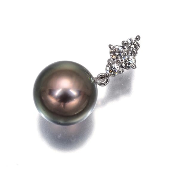 MIKIMOTO PENDANT BLACK SOUTH SEA PEARL DIAMOND 18K WG: Mikimoto Pendant Black South Sea Pearl Diamond 18K WG Brand: MIKIMOTO Type/Style: Pendant Material: 18K / 750 / White Gold, Main Stone Cultured Color: White Gold Size: Total length of the pendant