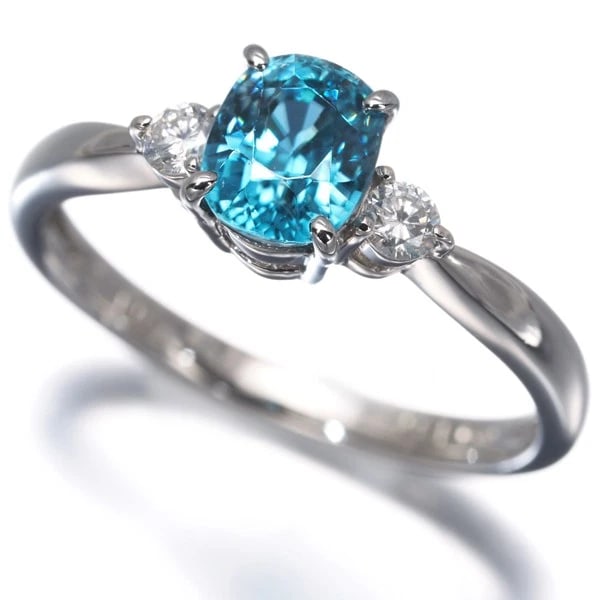 BLUEZIRCON RING 950 PLATINUM: BlueZircon Ring 950 Platinum Brand: Unbranded Type/Style: Ring Material: 950 / Platinum, Main Stone Natural Color: Silver Size: US6-6.25 Accessories: None Accessories Notice: When purchasing