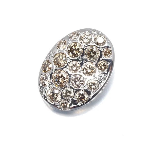 KASHIKEY PENDANT BROWN &CLEAR DIAMOND 18K 750 WHITE GOLD: KASHIKEY Pendant Brown &Clear Diamond 18K 750 White Gold Brand: KASHIKEY Type/Style: Pendant Material: 18K / 750 / White Gold, Main Stone Natural Color: White Gold Size: Design size: 16.8 x 12.4mm Bai