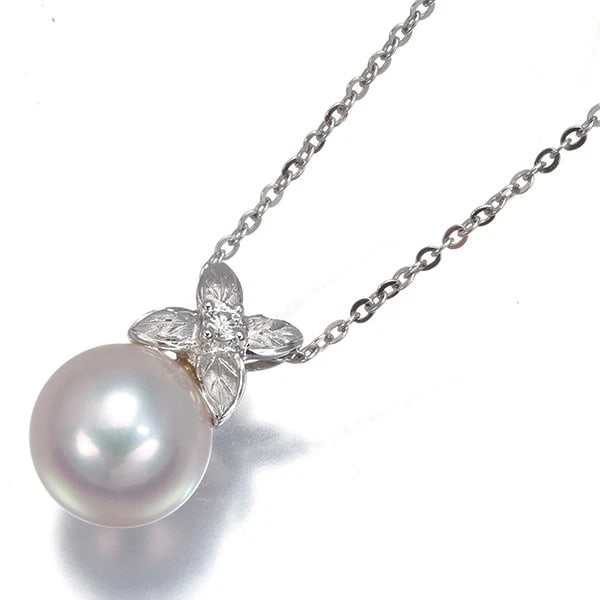 MIKIMOTO NECKLACE DIAMOND 18K 750 WHITE GOLD: Mikimoto Necklace Diamond 18K 750 White Gold Brand: MIKIMOTO Type/Style: Necklace Material: 18K / 750 / White Gold, Main Stone Cultured Color: White Gold Size: Necklace length: 41cm Pendant size: 15.7