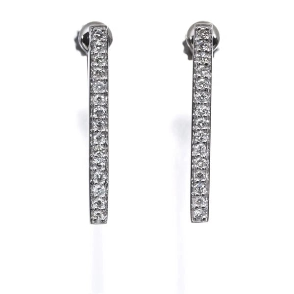 VENDOME EARRINGS DIAMOND 18K 750 WHITE GOLD: VENDOME Earrings Diamond 18K 750 White Gold Brand: VENDOME Type/Style: Earring Material: 18K/ 750 White Gold, Main Stone Natural Color: White Gold Size: Design size: 20.0 x 2.0mm Accessories: None