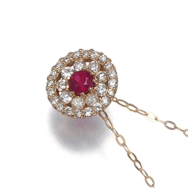 RUBY NECKLACE 18K 750 ROSE GOLD - 2