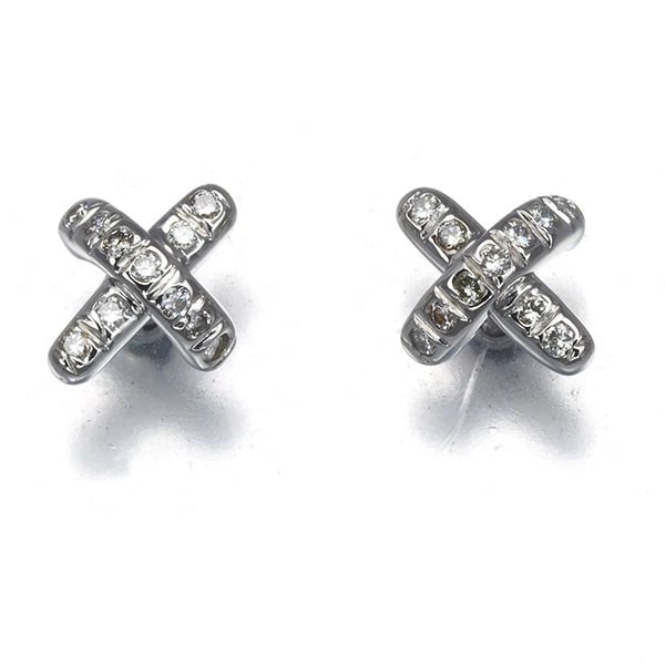 TIFFANY&CO. EARRINGS DIAMOND 950 PLATINUM: Tiffany&Co. Earrings Diamond 950 Platinum Brand: Tiffany & Co. Type/Style: Earring Material: 950 / Platinum, Main Stone Natural Color: Silver Size: Design size: 5.6 x 6.4mm Accessories: None