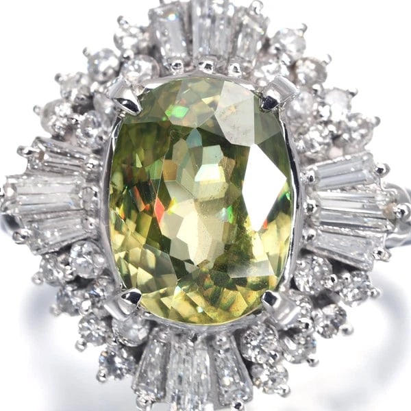 SPHENE RING 900 PLATINUM - 2