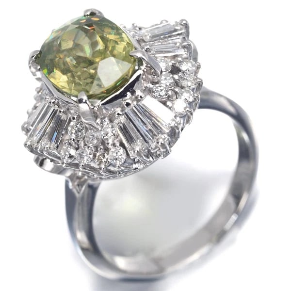SPHENE RING 900 PLATINUM - 3