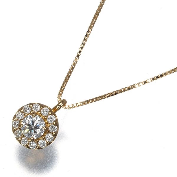 DIAMOND NECKLACE 18K 750 YELLOW GOLD: Diamond Necklace 18K 750 Yellow Gold Brand: Unbranded Type/Style: Necklace Material: 18K / 750 / Yellow Gold, Main Stone Natural Color: Yellow Gold Size: Necklace length: 36 / 40cm Pendant size: