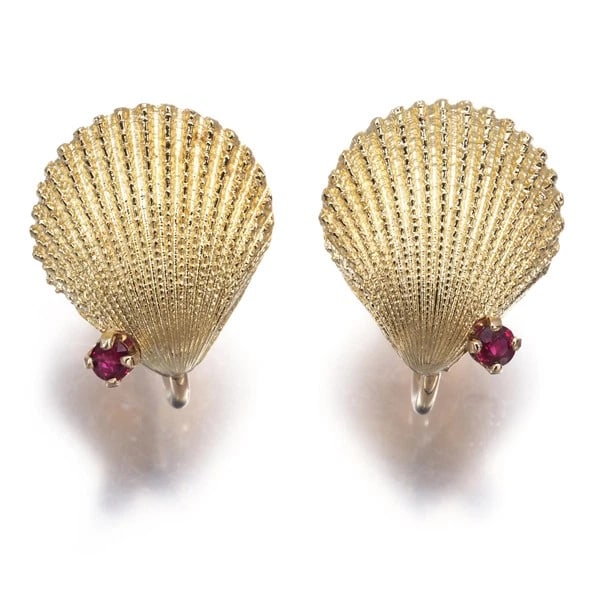TIFFANY&CO. EARRINGS RUBY 14K 585 YELLOW GOLD: Tiffany&Co. Earrings Ruby 14K 585 Yellow Gold Brand: Tiffany & Co. Type/Style: Earring Material: 14K / 585 / Yellow Gold, Main Stone Natural Color: Yellow Gold Size: Design size: 15.0 x 13.2mm Acc