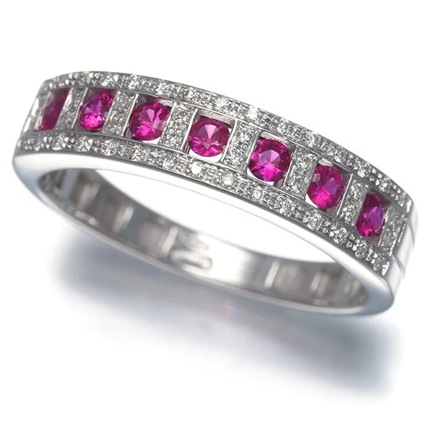 DAMIANI RING RUBY DIAMOND 18K 750 WHITE GOLD: DAMIANI Ring Ruby Diamond 18K 750 White Gold Brand: DAMIANI Type/Style: Ring Material: 18K / 750 / White Gold, Main Stone Natural Color: White Gold Size: US6-6.25 Accessories: None Accesso