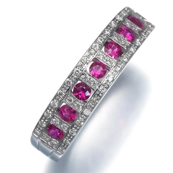 DAMIANI RING RUBY DIAMOND 18K 750 WHITE GOLD - 2
