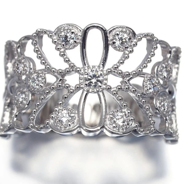 DIAMOND RING 900 PLATINUM - 2