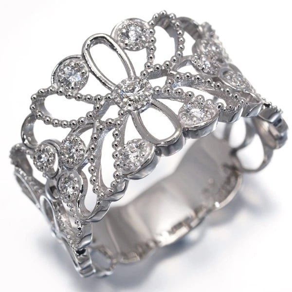 DIAMOND RING 900 PLATINUM - 3