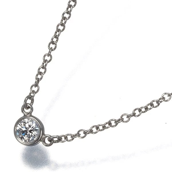 TIFFANY&CO. NECKLACE DIAMOND 950 PLATINUM: Tiffany&Co. Necklace Diamond 950 Platinum Brand: Tiffany & Co. Type/Style: Necklace Material: 950/ Platinum, Main Stone Natural Color: Silver Size: Necklace length: 42cm Pendant size: Diameter 3.7mm