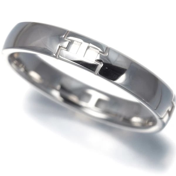 HERMES RING 18K 750 WHITE GOLD: HERMES Ring 18K 750 White Gold Brand: HERMES Type/Style: Ring Material: 18K/ 750 White Gold, Color: White Gold Size: US7.5 - 7.75 Accessories: None Accessories Notice: When purchasing pre-owned