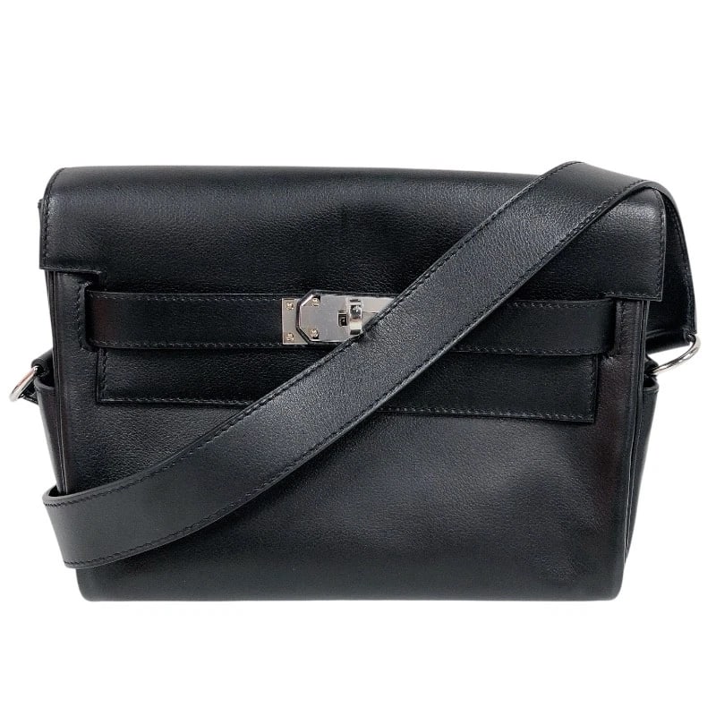 HERMES KELLY MESSENGER SHOULDER BAG: HERMES Kelly Messenger Shoulder Bag Brand: HERMES Type/Style: Shoulder Bag Material: Evergrain Color: black Size: W9.1 x H7.9x D3.5inch Accessories: None Accessories Notice: When purchasing pre-owned