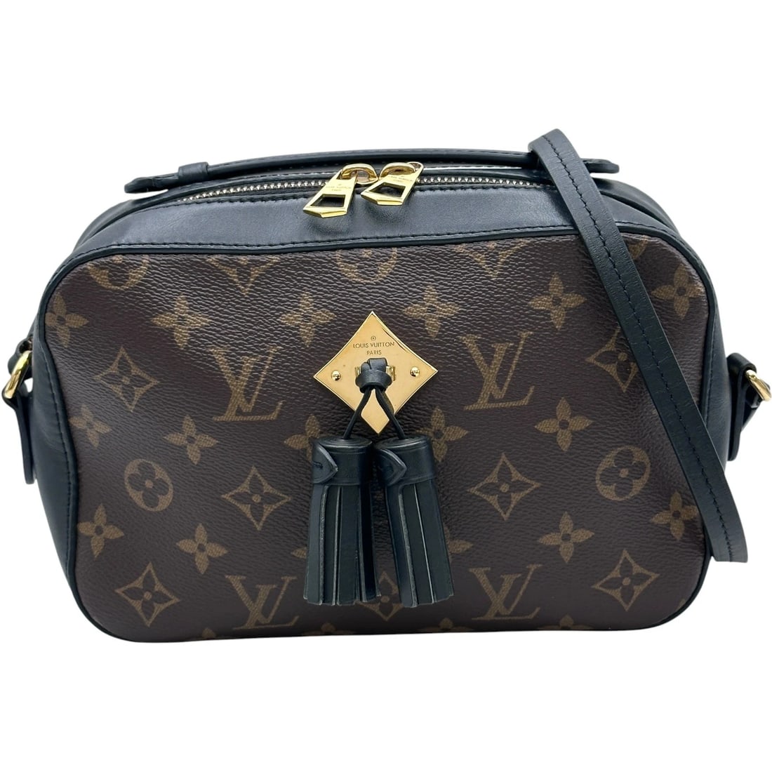 LOUIS VUITTON SAINTONGE SHOULDER BAG: LOUIS VUITTON Saintonge Shoulder Bag Brand: LOUIS VUITTON Type/Style: Shoulder Bag Material: Monogram canvas Color: Noir Size: W8.7 x H5.9x D2.8inch Shoulder:50.4inch Accessories: None Accessories
