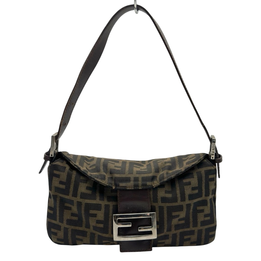 FENDI ZUCCA MAMMA HANDBAG HANDBAG: FENDI Zucca Mamma handbag Handbag Brand: FENDI Type/Style: Handbag Material: Nylon Jacquard Color: Brown Size: W9.4 x H5.1x D3.1inch Accessories: None Accessories Notice: When purchasing pre-owned