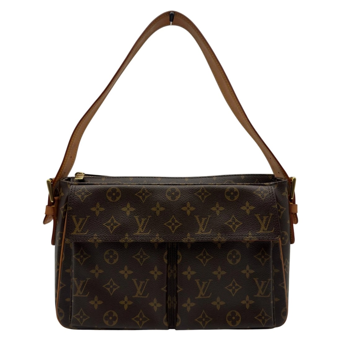 LOUIS VUITTON VIVASITE SHOULDER BAG: LOUIS VUITTON Vivasite Shoulder Bag Brand: LOUIS VUITTON Type/Style: Shoulder Bag Material: monogram/leather Color: Brown Size: W11.8 x H9.1x D3.5inch Accessories: None Accessories Notice: When