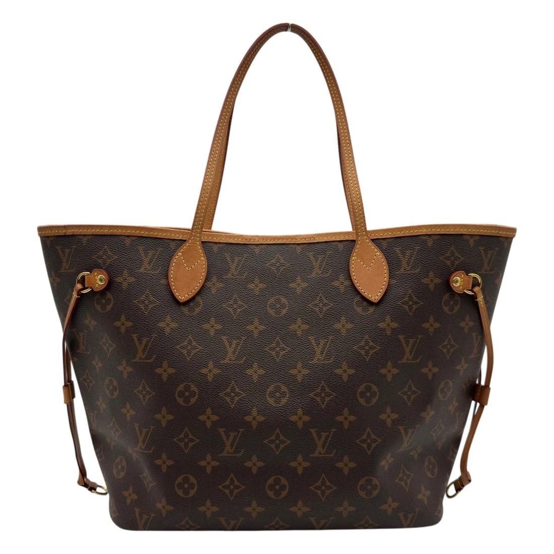 LOUIS VUITTON NEVERFULL MM TOTE BAG: LOUIS VUITTON Neverfull MM Tote Bag Brand: LOUIS VUITTON Type/Style: Tote Bag Material: monogram/leather Color: Brown Size: W12.2 x H11.2x D5.9inch Accessories: None Accessories Notice: Wh
