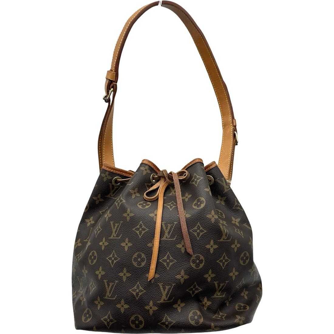 LOUIS VUITTON PETIT NOE SHOULDER BAG: LOUIS VUITTON Petit Noe Shoulder Bag Brand: LOUIS VUITTON Type/Style: Shoulder Bag Material: Monogram canvas Color: Brown Size: W9.4 x H10.2x D7.1inch Accessories: None Accessories Notice: