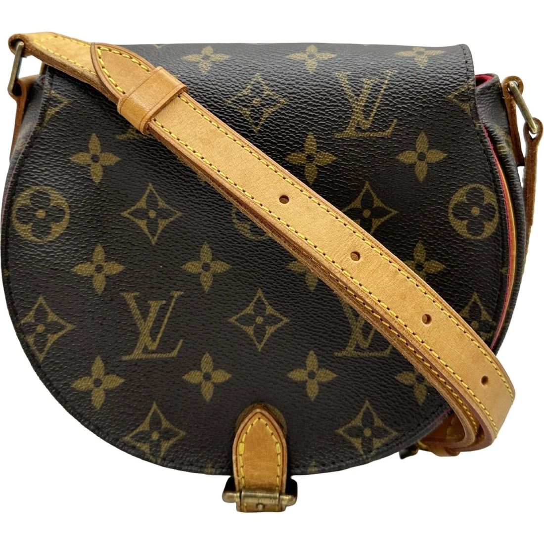 LOUIS VUITTON TAMBURAN SHOULDER BAG: LOUIS VUITTON Tamburan Shoulder Bag Brand: LOUIS VUITTON Type/Style: Shoulder Bag Material: Monogram canvas Color: Brown Size: W7.1 x H6.3x D3.1inch Shoulder:39.4inch Accessories: None Acc
