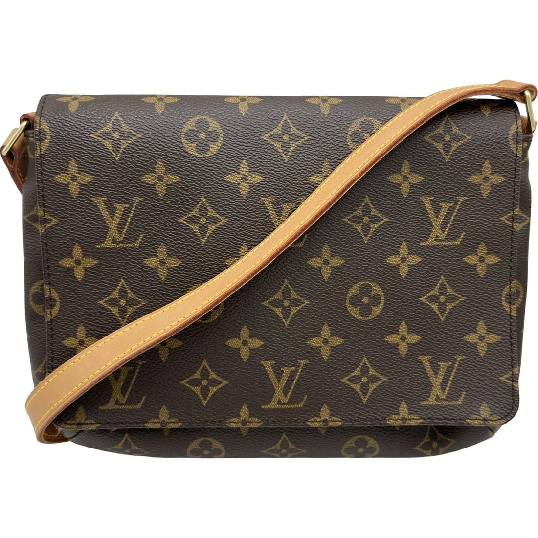 LOUIS VUITTON MUSETTE TANGO SHORT SHOULDER BAG: LOUIS VUITTON Musette Tango Short Shoulder Bag Brand: LOUIS VUITTON Type/Style: Shoulder Bag Material: Monogram canvas Color: Brown Size: W9.1 x H7.1x D1.6inch Accessories: None Accessorie