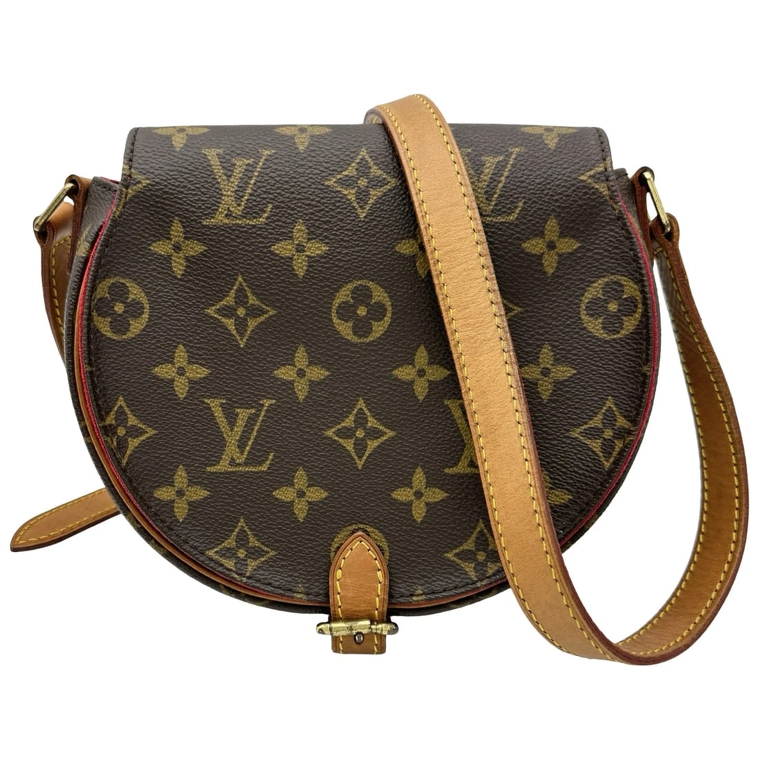 LOUIS VUITTON TAMBURAN SHOULDER BAG: LOUIS VUITTON Tamburan Shoulder Bag Brand: LOUIS VUITTON Type/Style: Shoulder Bag Material: Monogram canvas Color: Brown Size: W6.7 x H5.5x D3.0inch Shoulder:43.5inch Accessories: None Acc
