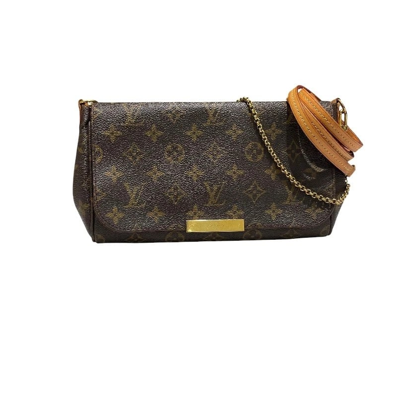 LOUIS VUITTON FAVORIT MM SHOULDER BAG: LOUIS VUITTON Favorit MM Shoulder Bag Brand: LOUIS VUITTON Type/Style: Shoulder Bag Material: PVC Color: Brown Size: W9.4 x H5.5x D1.6inch Shoulder:45.7inch Accessories: None Accessories N