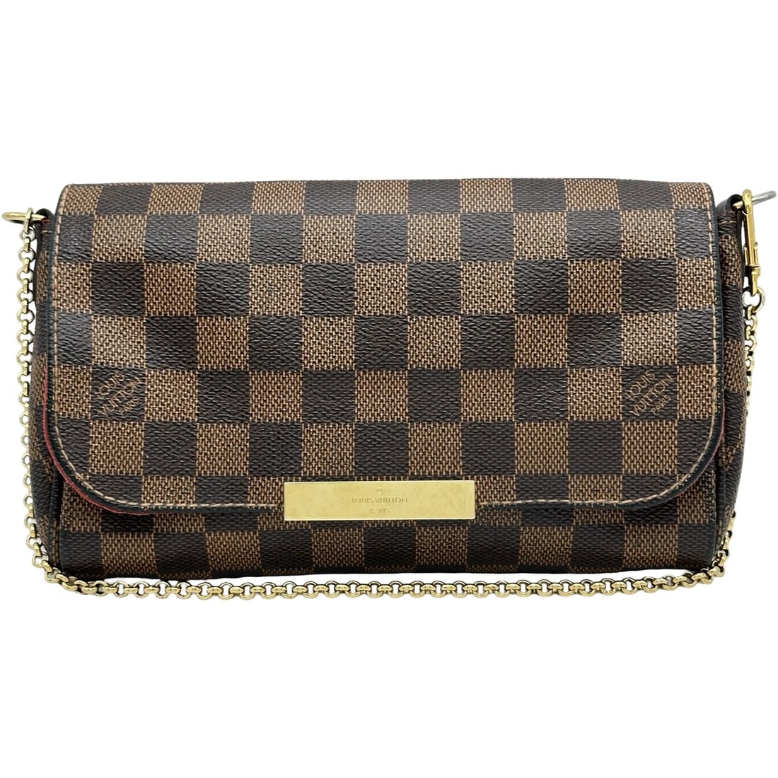 LOUIS VUITTON FAVORIT PM SHOULDER BAG: LOUIS VUITTON Favorit PM Shoulder Bag Brand: LOUIS VUITTON Type/Style: Shoulder Bag Material: Damier Ebene Color: Brown Size: W8.3 x H5.1x D1.4inch Shoulder:44.1inch Accessories: None Acce