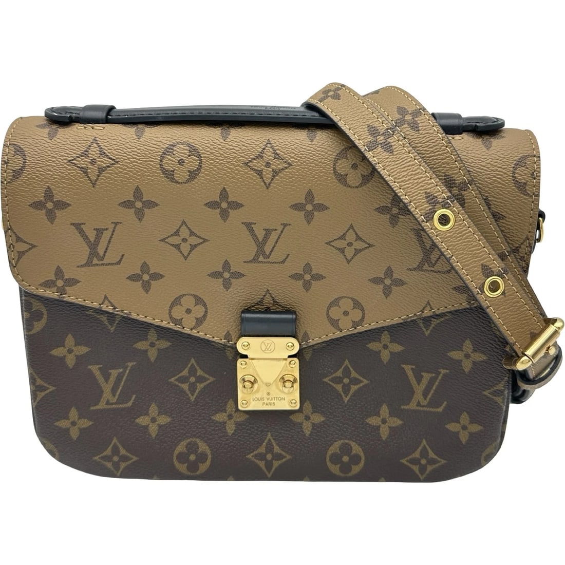 LOUIS VUITTON POCHETTE METIS MM SHOULDER BAG: LOUIS VUITTON Pochette Metis MM Shoulder Bag Brand: LOUIS VUITTON Type/Style: Shoulder Bag Material: Monogram Reverse Color: Brown Size: W9.8 x H7.9x D2.8inch Shoulder:42.5inch Accessories: None
