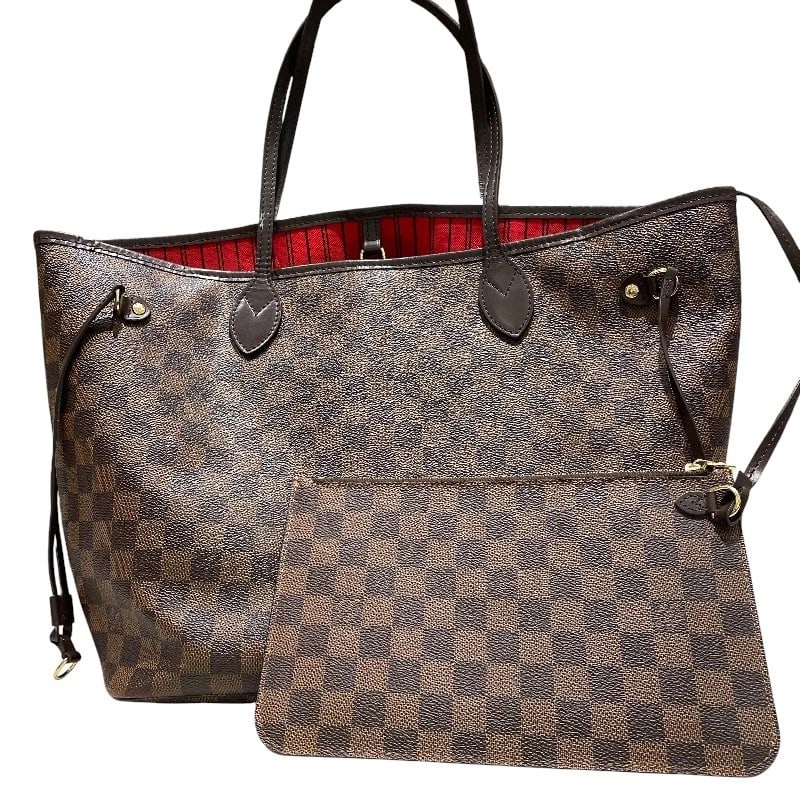 LOUIS VUITTON NEVERFULL MM TOTE BAG: LOUIS VUITTON Neverfull MM Tote Bag Brand: LOUIS VUITTON Type/Style: Tote Bag Material: Damier Color: Brown Size: W13.0 x H11.4x D6.3inch Accessories: None Accessories Notice: When purchas