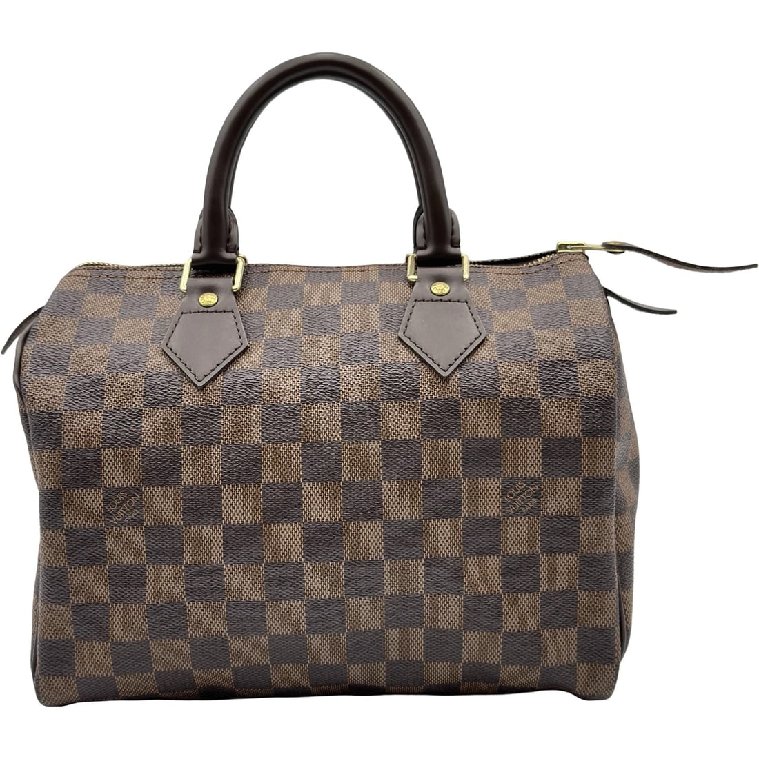 LOUIS VUITTON SPEEDY HANDBAG: LOUIS VUITTON Speedy Handbag Brand: LOUIS VUITTON Type/Style: Handbag Material: Damier canvas Color: Brown Size: W9.8 x H6.9x D5.5inch Accessories: None Accessories Notice: When purchasing