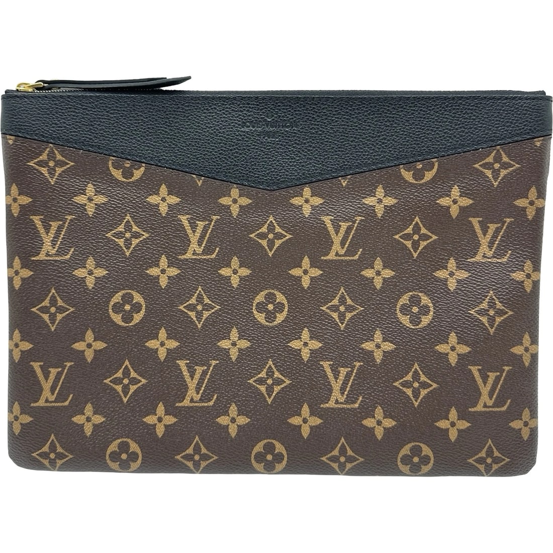 LOUIS VUITTON DAILY POUCH CLUTCH BAG: LOUIS VUITTON Daily pouch Clutch bag Brand: LOUIS VUITTON Type/Style: Clutch bag Material: Monogram canvas Color: Brown Size: W11.4 x H8.3x D0.4inch Accessories: None Accessories Notice: W